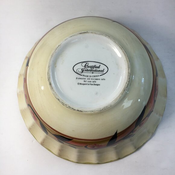 Certified International 11 Inch Sunflower Mixing Salad Bowl Margaret Le Van - Picture 3 of 5